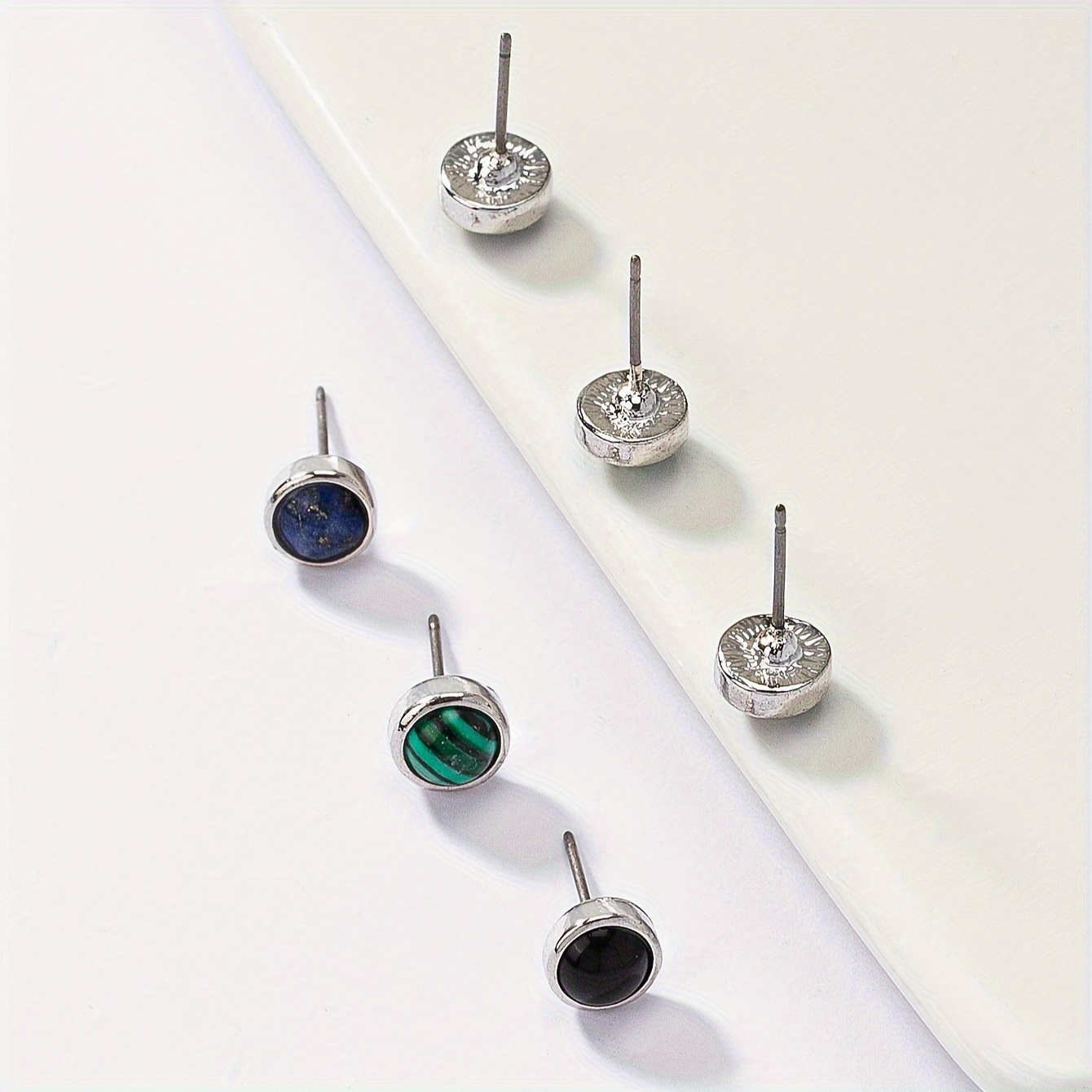 Boho Style Natural Stone Earrings Set of 3 Pairs